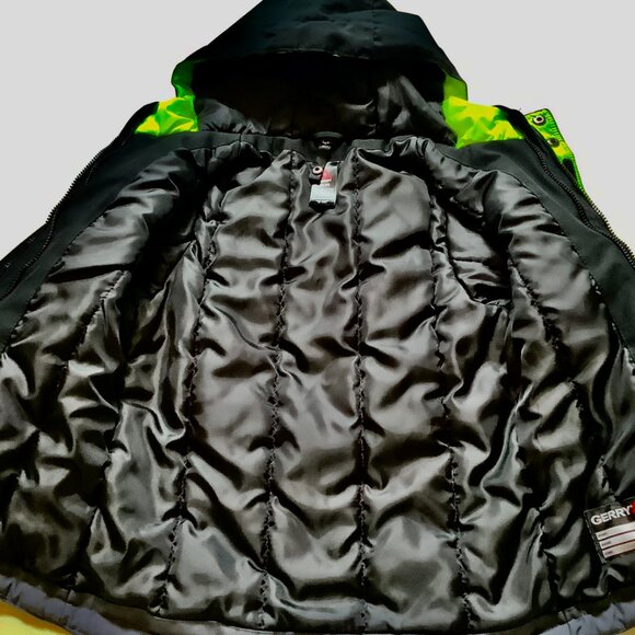 Boys Jacket Size XS - 5/6 Black Gray Zip Hood Gerry - Picture 7 of 10